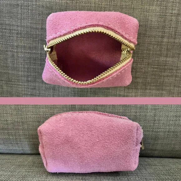 Portland Leather mini dopp tot - pink suede! - Picture 2 of 2